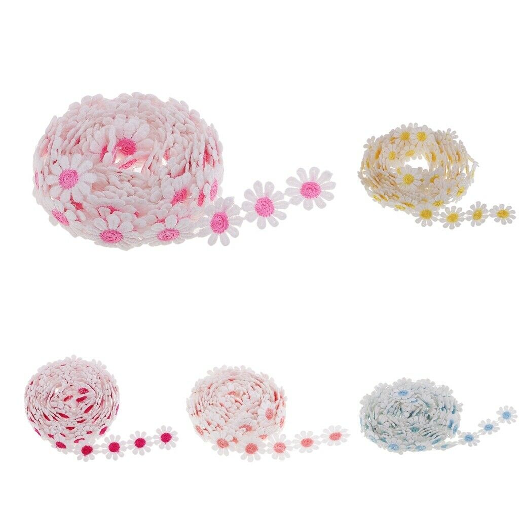 3 yards Daisy Flower   Lace Applique Sewing Trims Trim for Kid Girls Dress