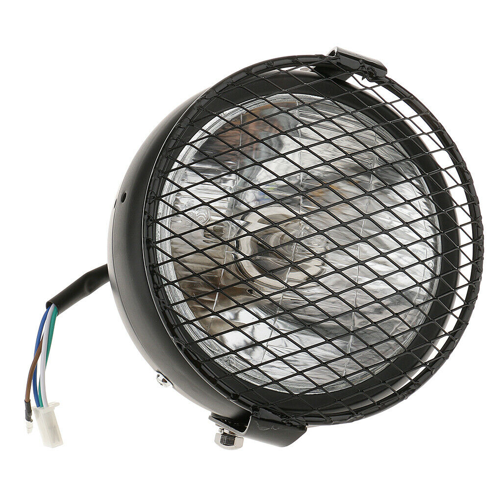 12V Black Universal Motorcycle 6.5"   Headlight High Low Beam with Cover