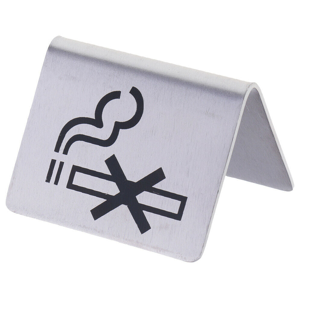 Triangle Stainless Steel No Smoking Sign Table Signs for Hotel/Office