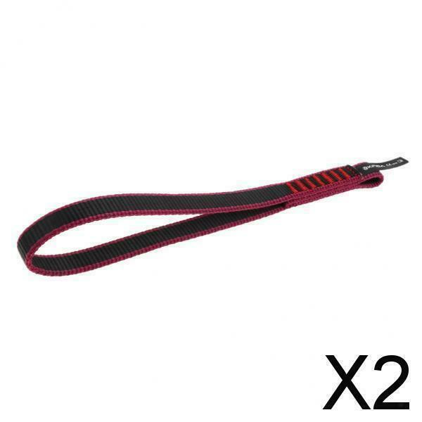 2X 22KN Rock Climbing Quick Draw Sling Mountaineering Webbing Strap 25cm Red