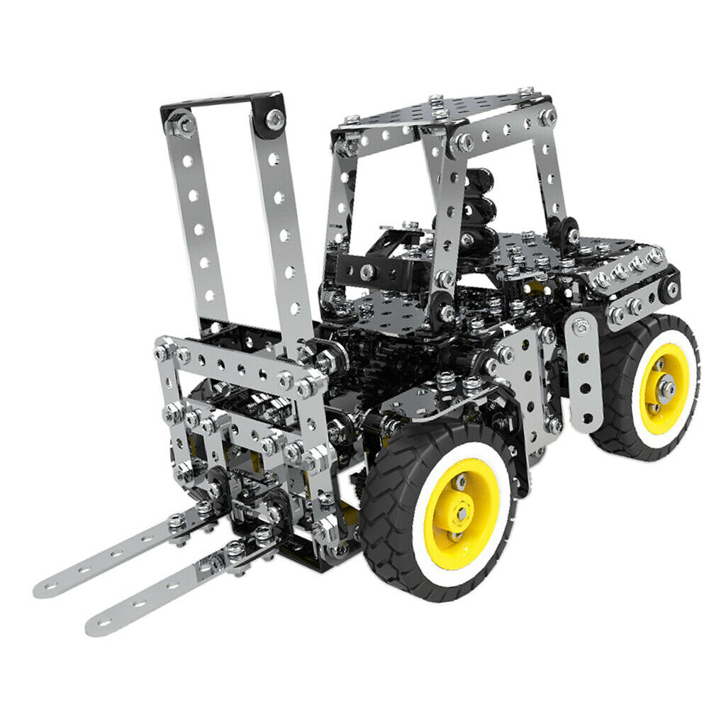 Build Your Own Car, 589Pcs Alloy DIY Assembled Gear Drive Forklift Building