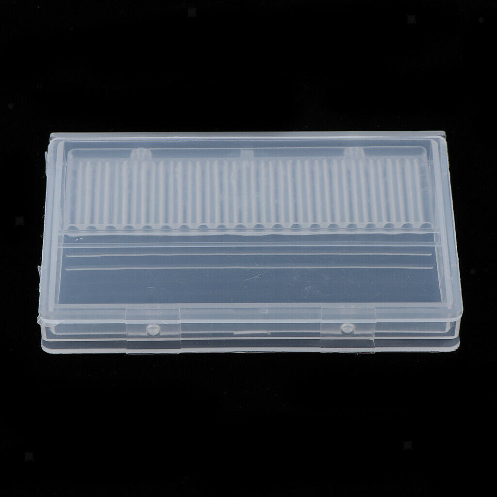 Portable and Lightweight 20 Holes Plastic Nail Art Drill Bits Holder, Storage