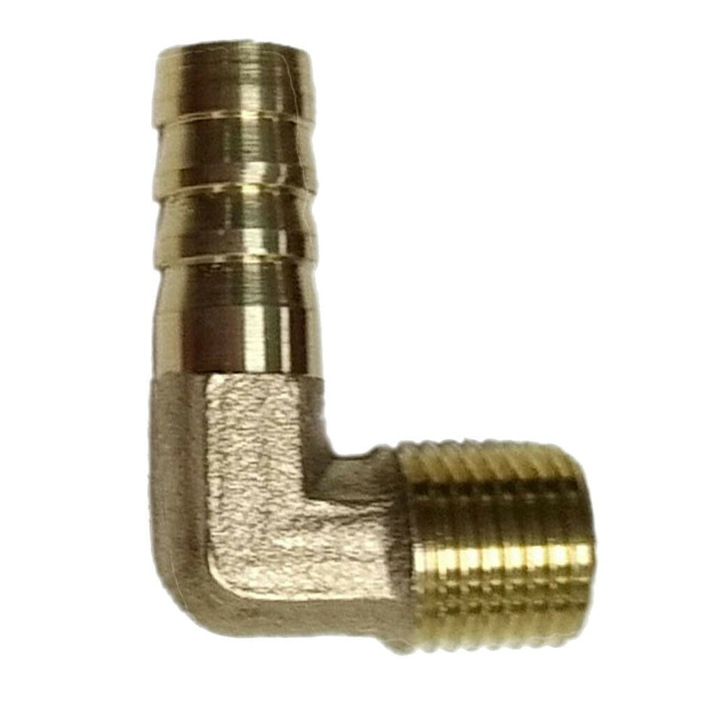 5Pcs 1/4 BSP to 10mm Brass 90 Male Elbow Barbed Hose Tail Pipe Gas Fittings