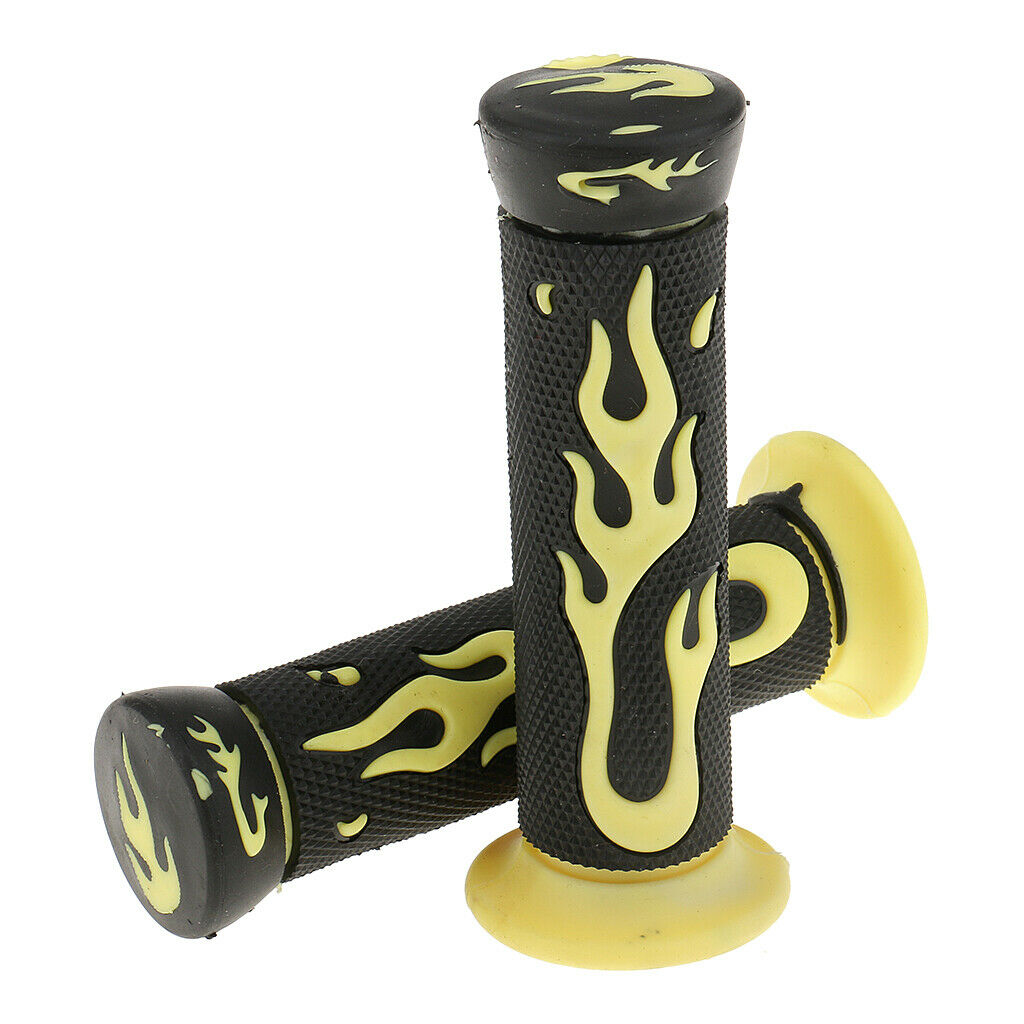 2 Pairs Yellow+Red 7/8'' 22mm Motorcycle Scooter Handlebar Hand Grips
