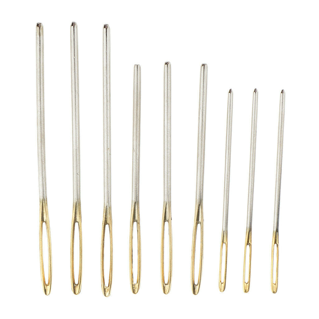 9Pcs Stainless Steel Hand Sewing Yarn Darning Tapestry Needles & 1Pcs Crochet