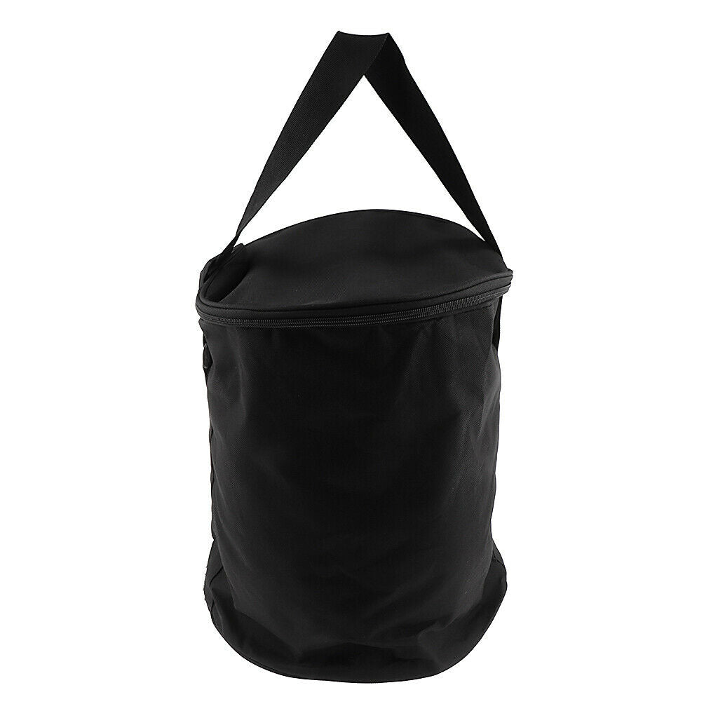 Round Bucket Bag Sports Basket Sports Tennis Balls Storage Handbag Black