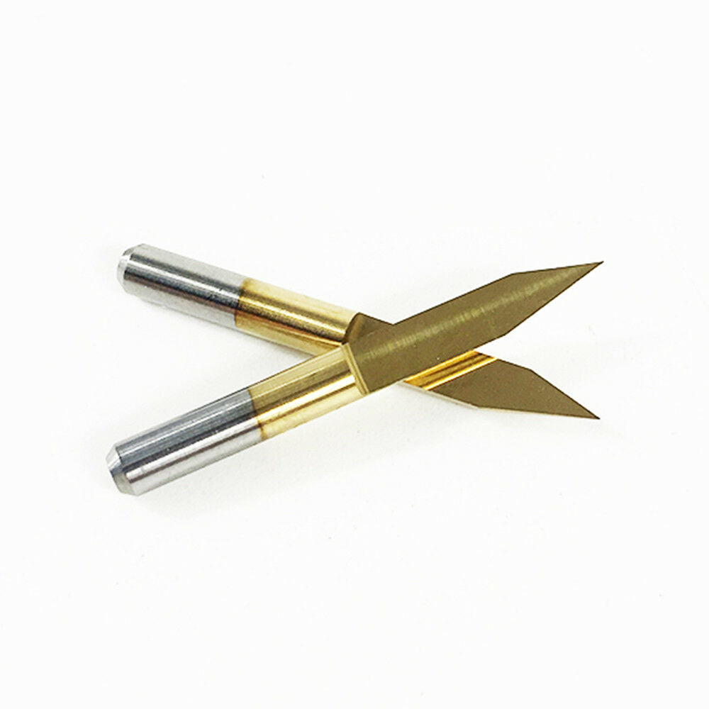 10pcs Titanium Coated Carbide PCB Engraving Bits CNC Router Tool 25 Degree 0.1mm