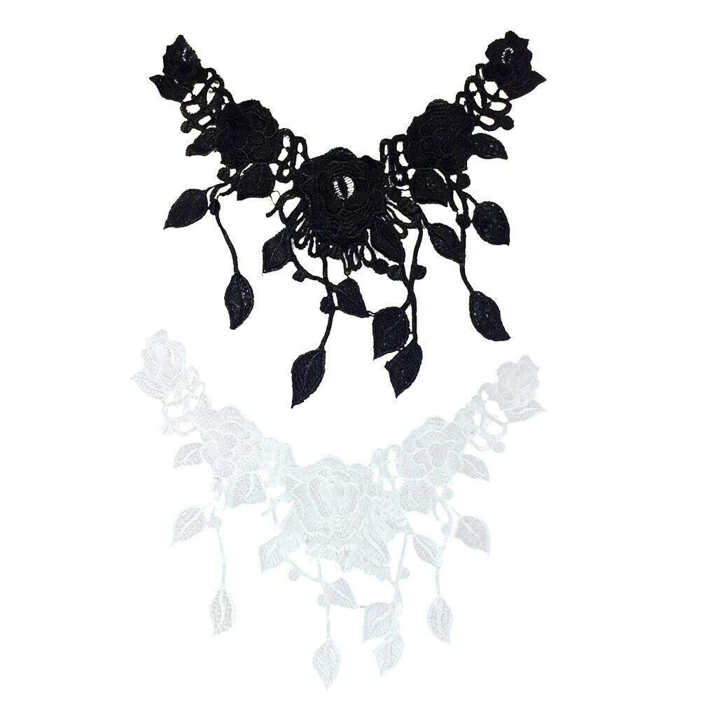 Tassle Embroidered Lace Patches for Wedding Dress Applique Collar Decor