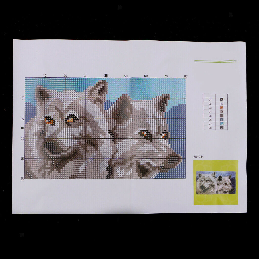 DIY Wolves Latch hook kit - with Wooden Crochet Hook Do Your Own Embroidery
