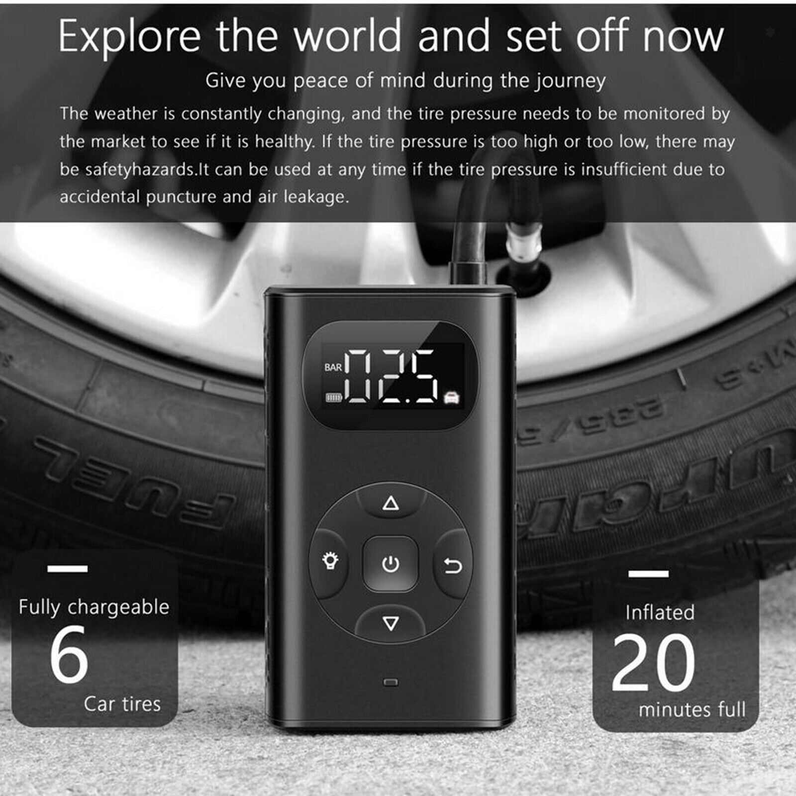 150PSI Car Electrical Air Pump Air Compressor Mini Digital Air Inflator