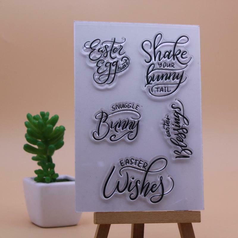 Easter Wishes Silicone Clear Seal Stamp DIY Scrapbooking Embossing Photo Album