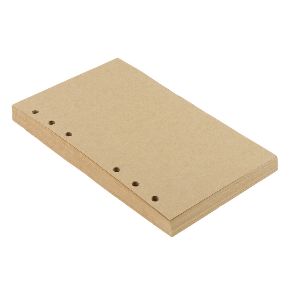 80 Sheets A6 Unlined Refill Unlined Kraft Paper Inserts Loose Leaf Refillers