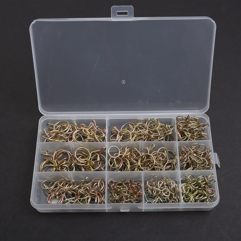 250Pcs M5 Mm-14 Mm Air Pipe Clamp Sorting Kit Spring Clamp Fuel Hose