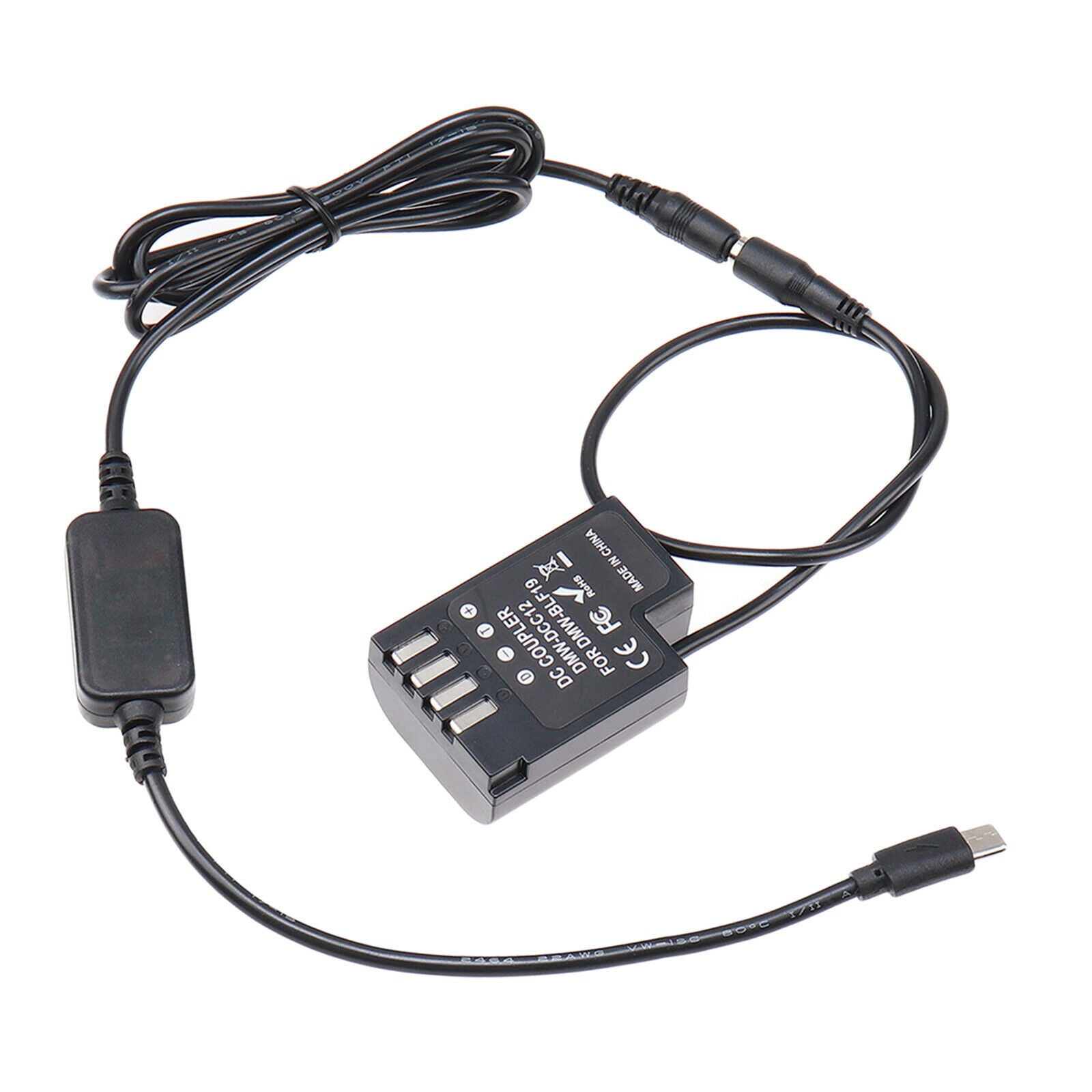Type-C to DMW-BLF19 DCC12 DC Coupler BLF19E Dummy Battery Cable GH3 GH4 GH5