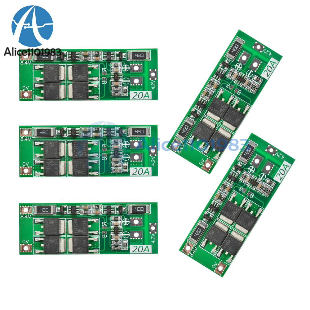 18650 Lithium Li-ion Battery BMS Protection Board 5PCS 2S 20A Charger Balance