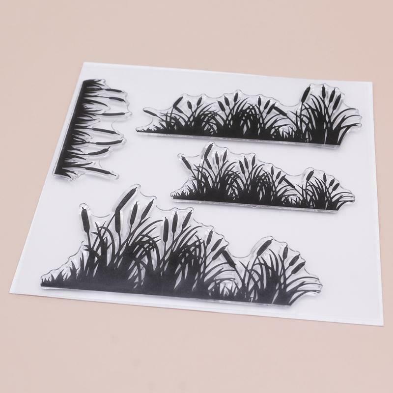 DIY Crafts Card Making Straw Grass Embossing Stencil Clear Stamp