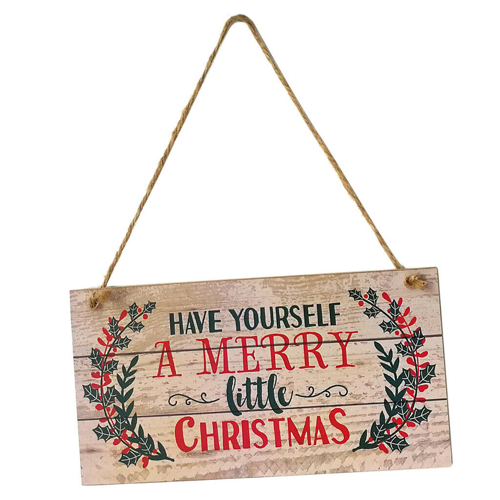 Wooden Plaque Rustic Style Merry Christmas Holidays Greetings Celebrate Sign