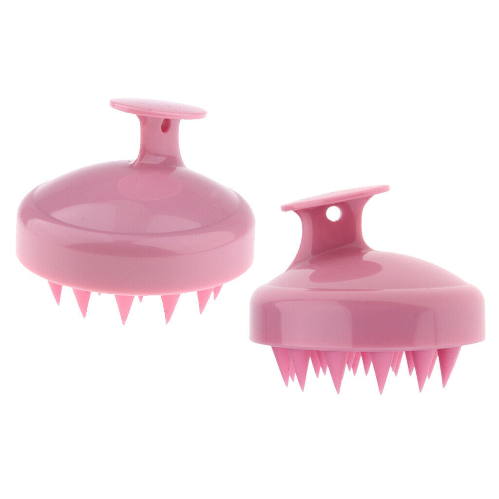2Pcs Soft Scalp Massage Body Wash Scrubber Shampoo Brush For Deep Cleaning