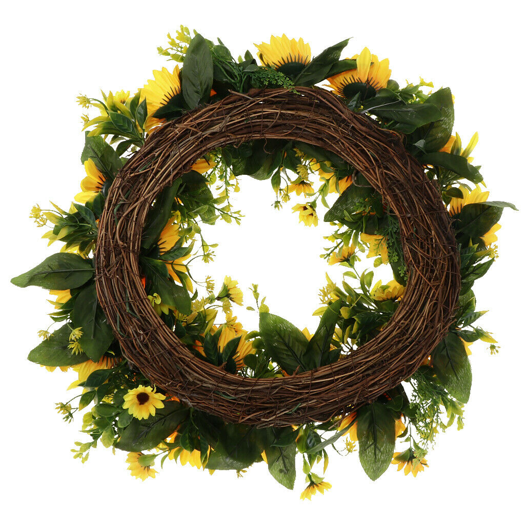 Sunflower Garland Crown Flower Wreath Thanksgiving Day Decor Wall Ornament