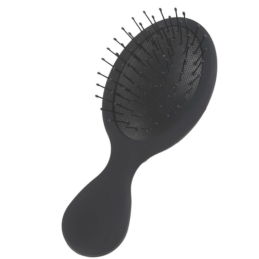 Mini Anti-static Scalp Massage Paddle Hairbrush Cushion Detangling Comb Black