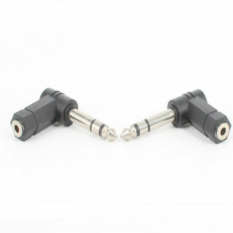 90 Degrees 6.5mm 1/4"Male plug to 3.5mm 1/8"Female Jack Stereo  Audio Ada.l8