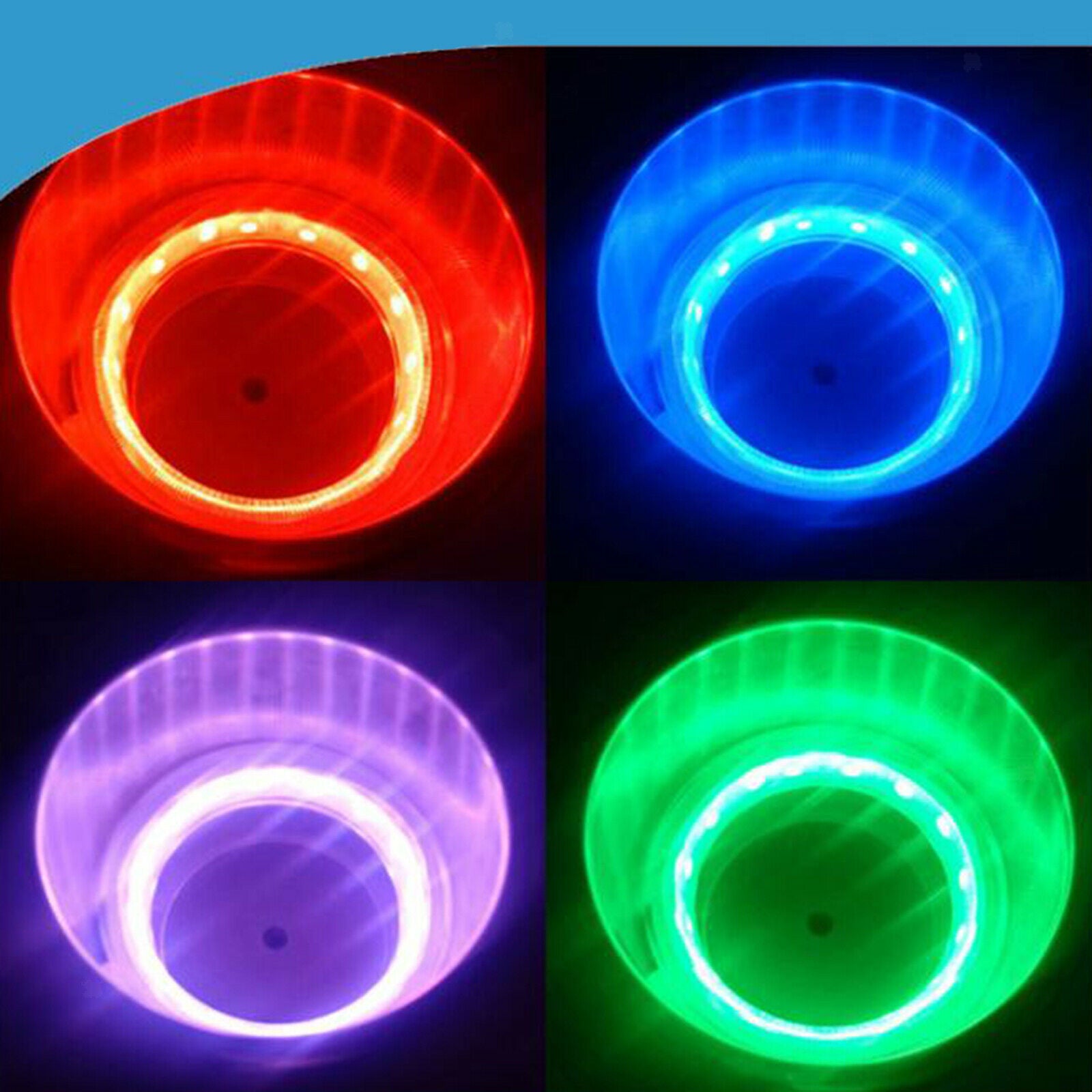 Stainless Steel Cups Drink Holder LED Lights Boat RV Inserts Universal