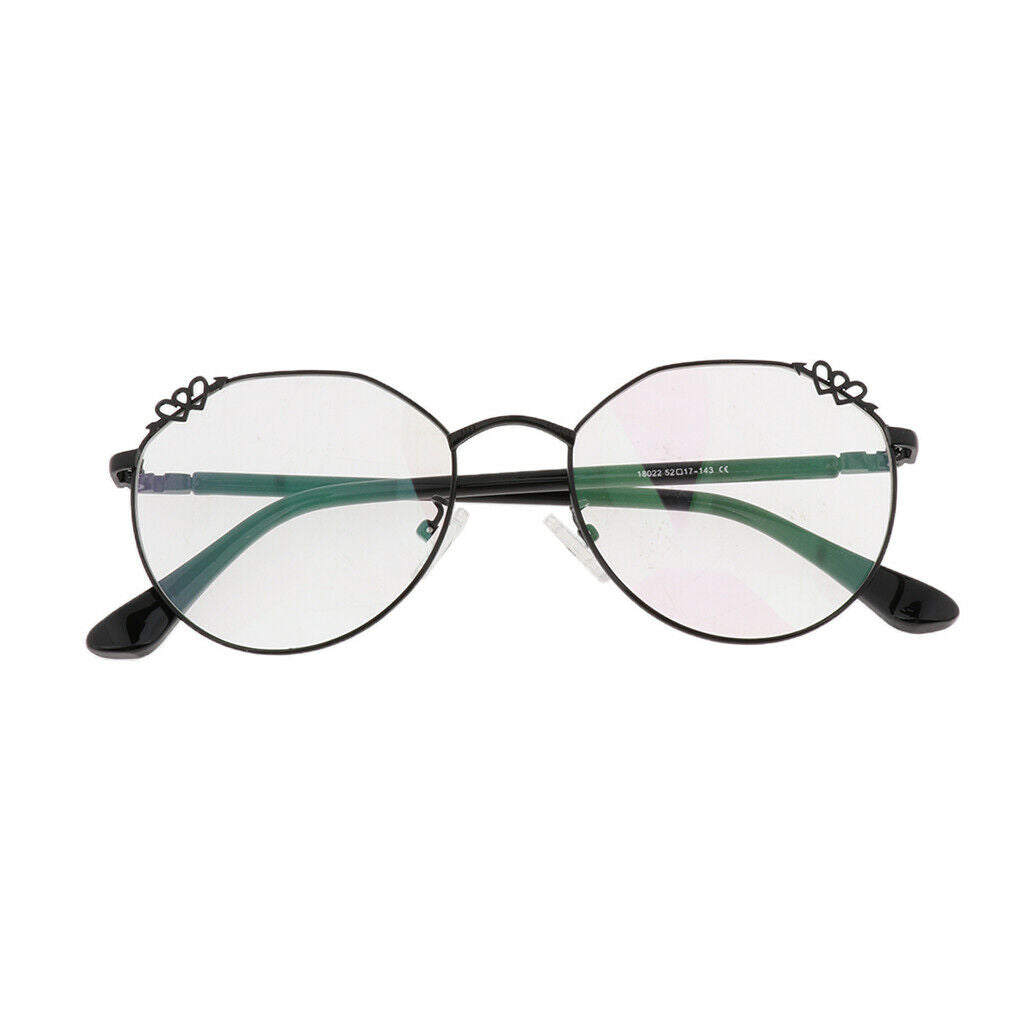 Stainless Steel Spectacles Eyeglasses Frames For Women Men Black