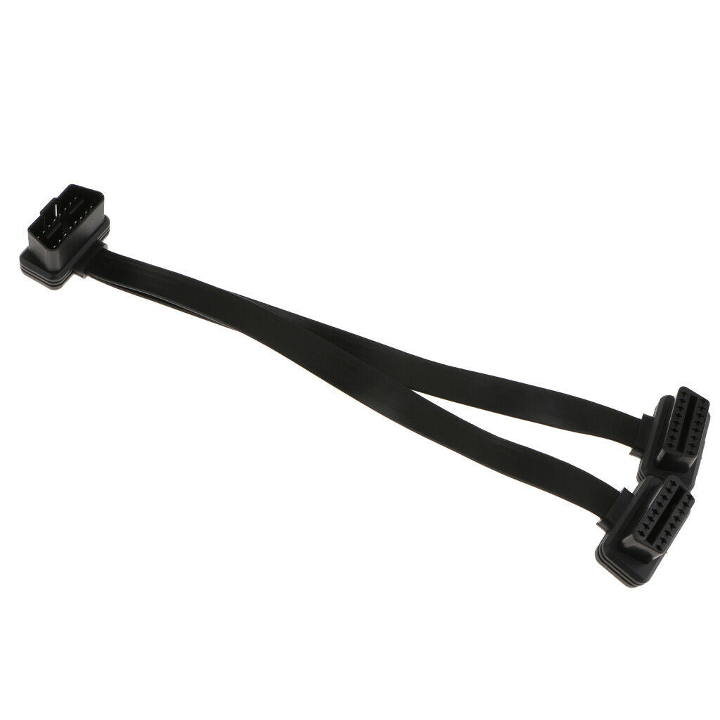 Car ODB II ODB2 Male To Dual Female Power Supply Diagnostic Cable Adapter