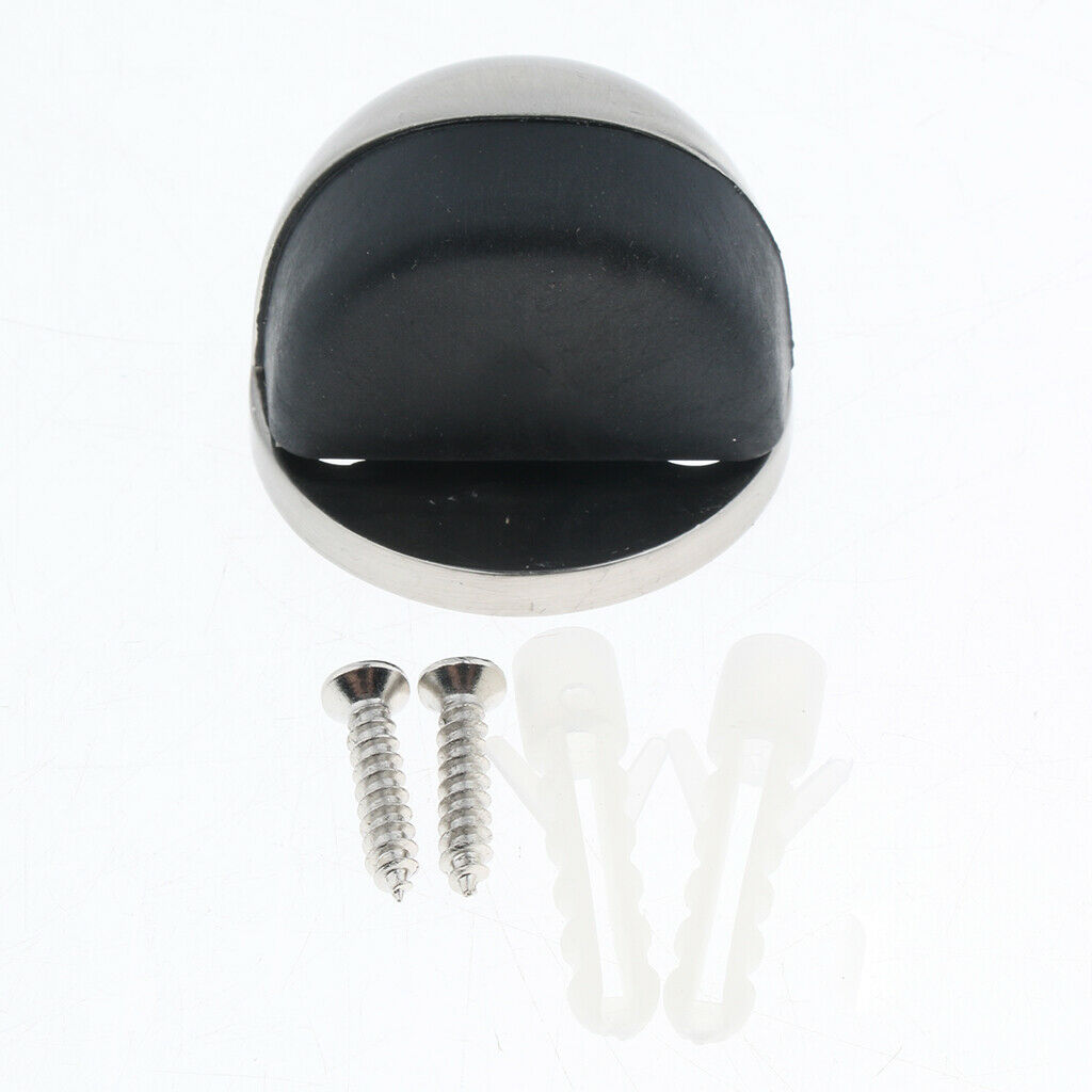 42mm Floor-mounted Wood Door Stops Zinc Alloy Half Moon Glass Door Stopper