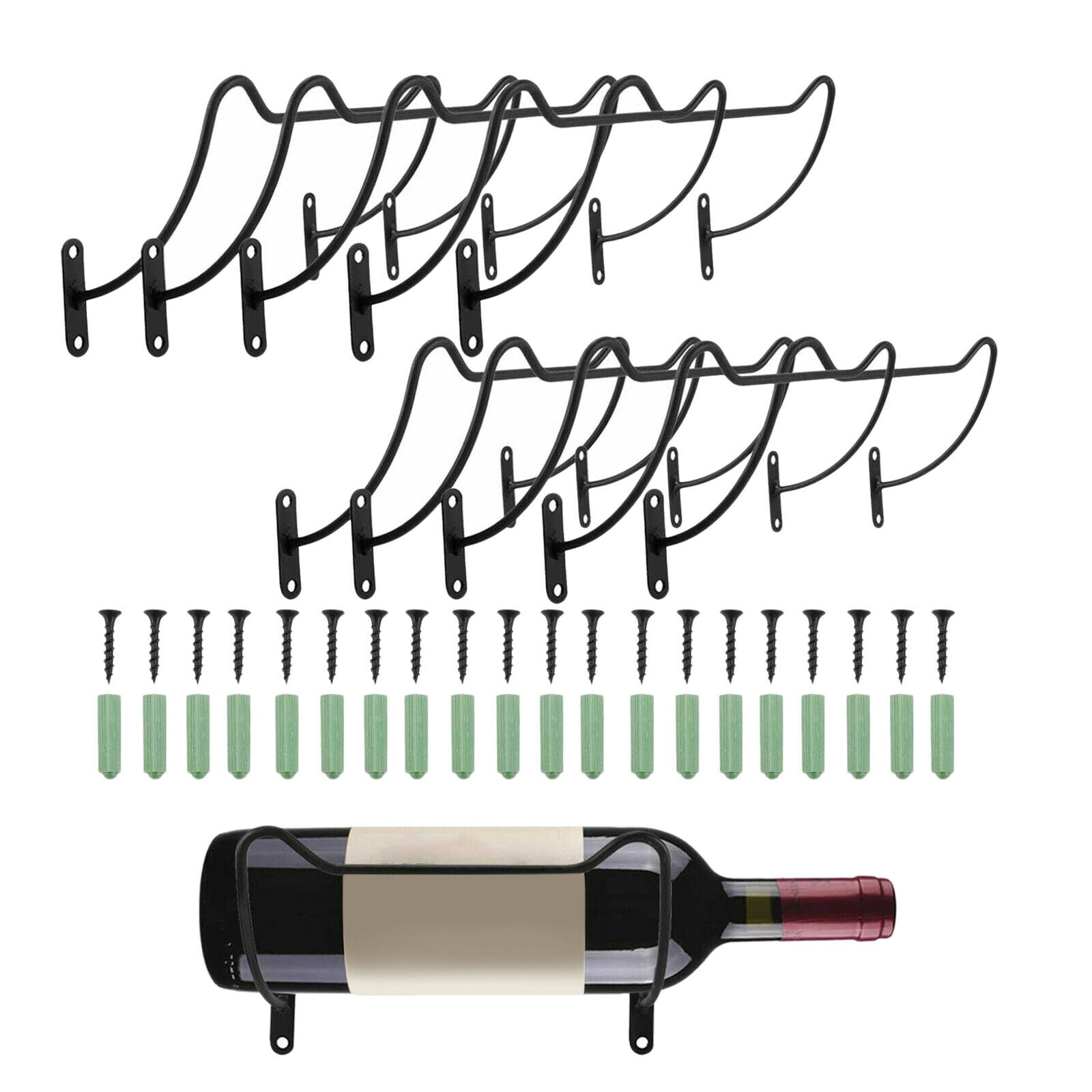 10x Wall Mounted Metal Bracket for Wine Holder Storage Accessories