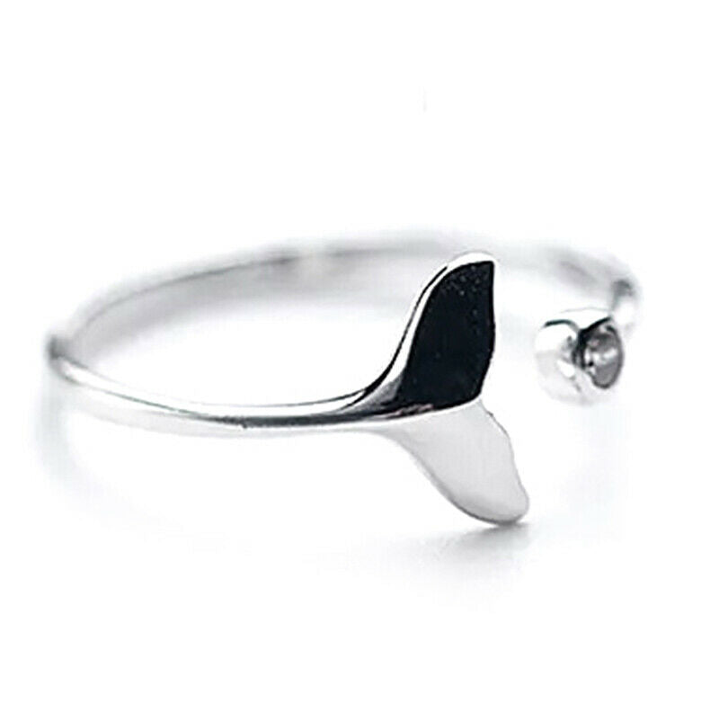 Adjustable Mermaid Tail Open Ring Simple Lovely Fashion Jewelry for Women Gi Rf