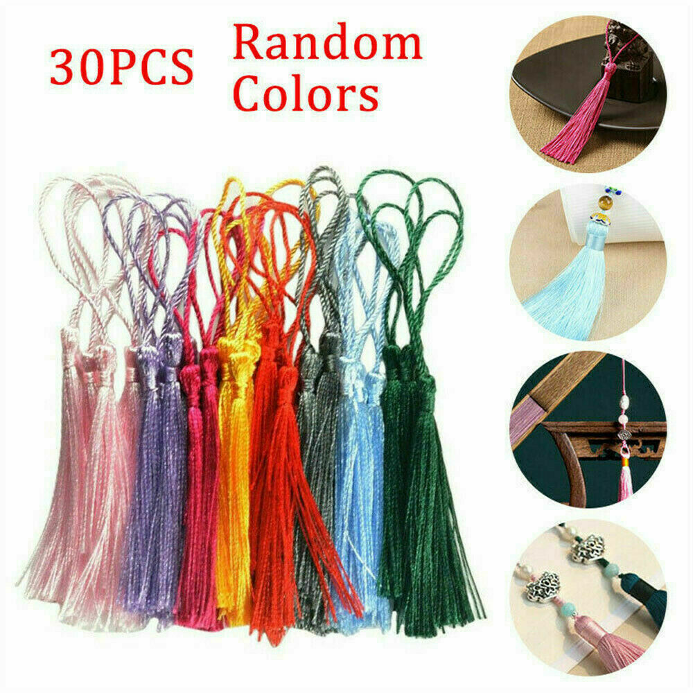 30Pcs/Set Silky Tassel Crafts For Souvenir Bookmarks Jewelry Making Accessories