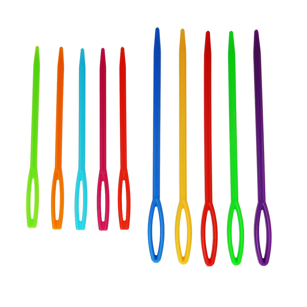 200 x Plastic Big Eye Weaving Needles Stitching Needles for Kids DIY Crafts