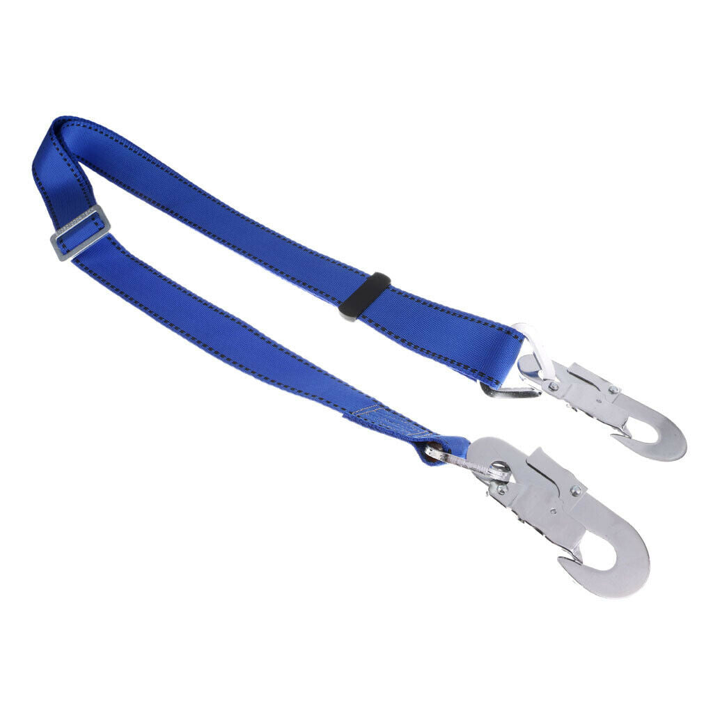Adjustable Outdoor Climbing Safety Harness Belt Lanyard with Carabiner Buckle
