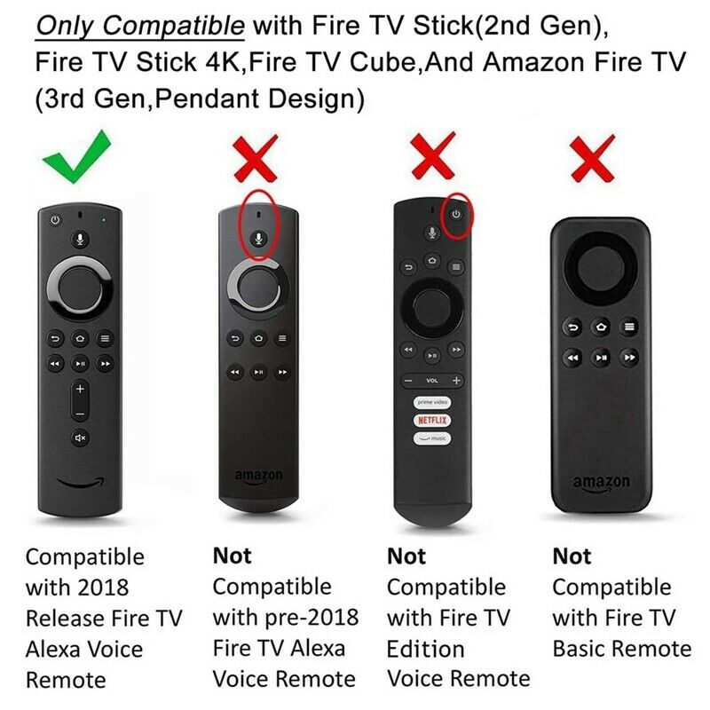 2X(Silicone Remote Cover for Fire TV Stick 4K/Fire TV Square/Fire TV(3Rd GeR8E9)
