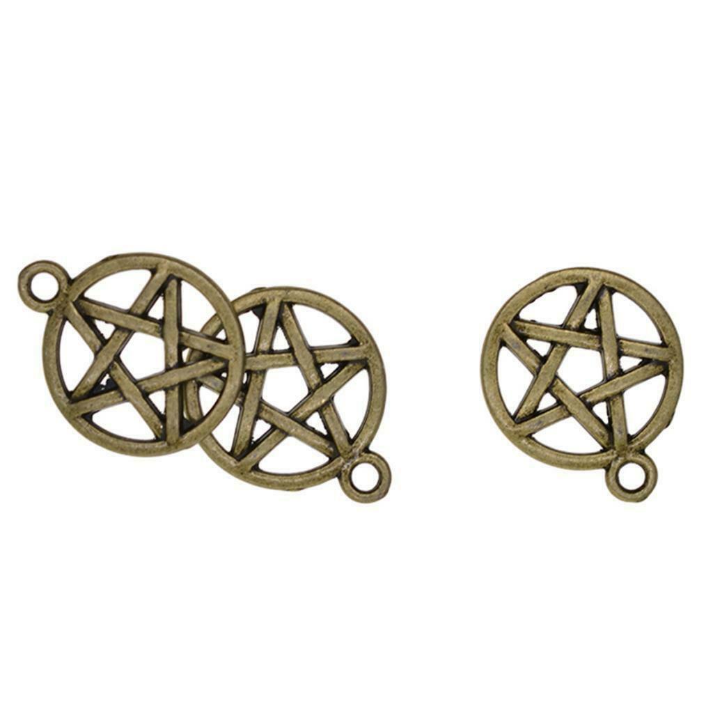 50 pieces round star charms pendants jewelry pendants beads DIY