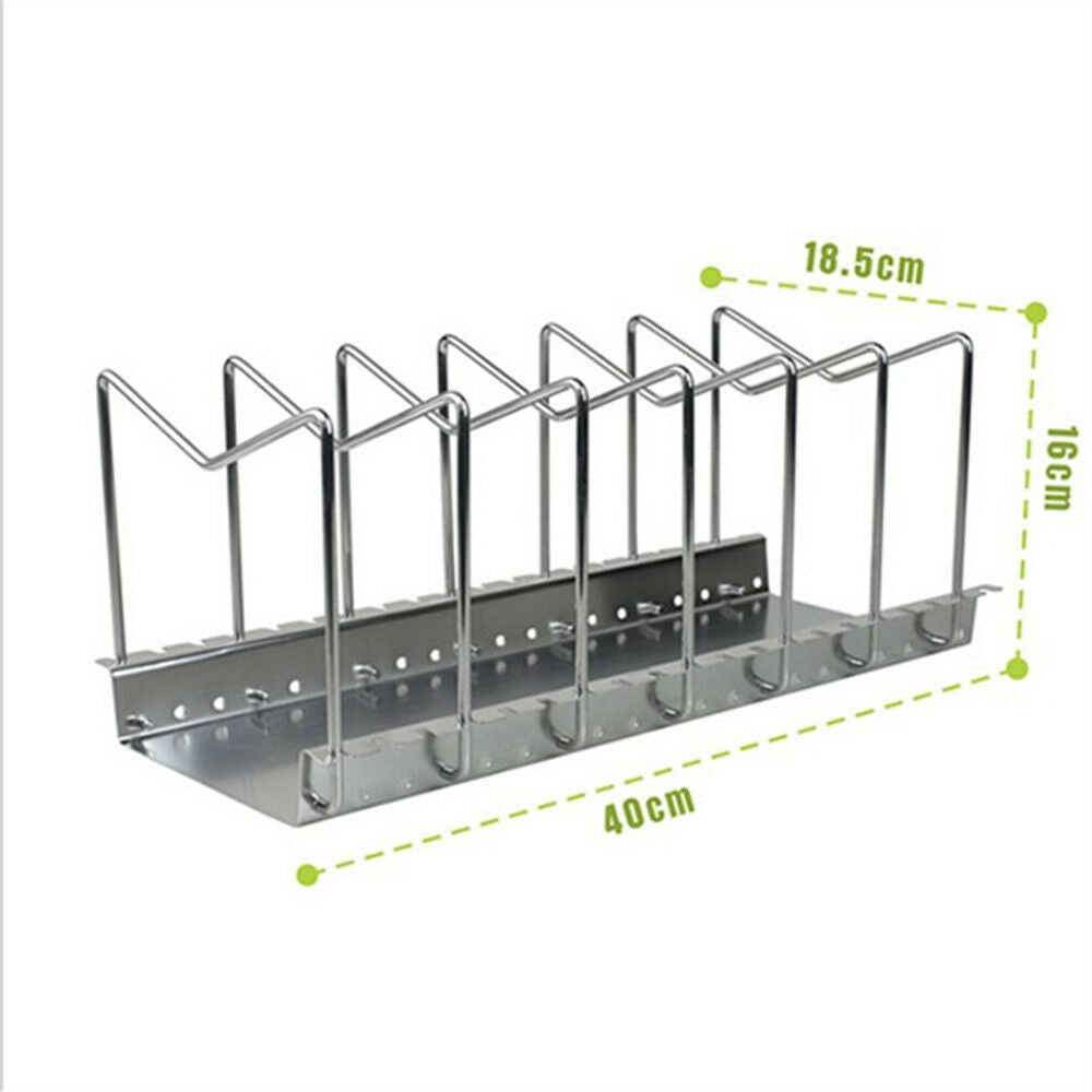 304 Stainless Steel Pot Lid Rack Pan&Cutting Board Holder Organizer for Kitchen