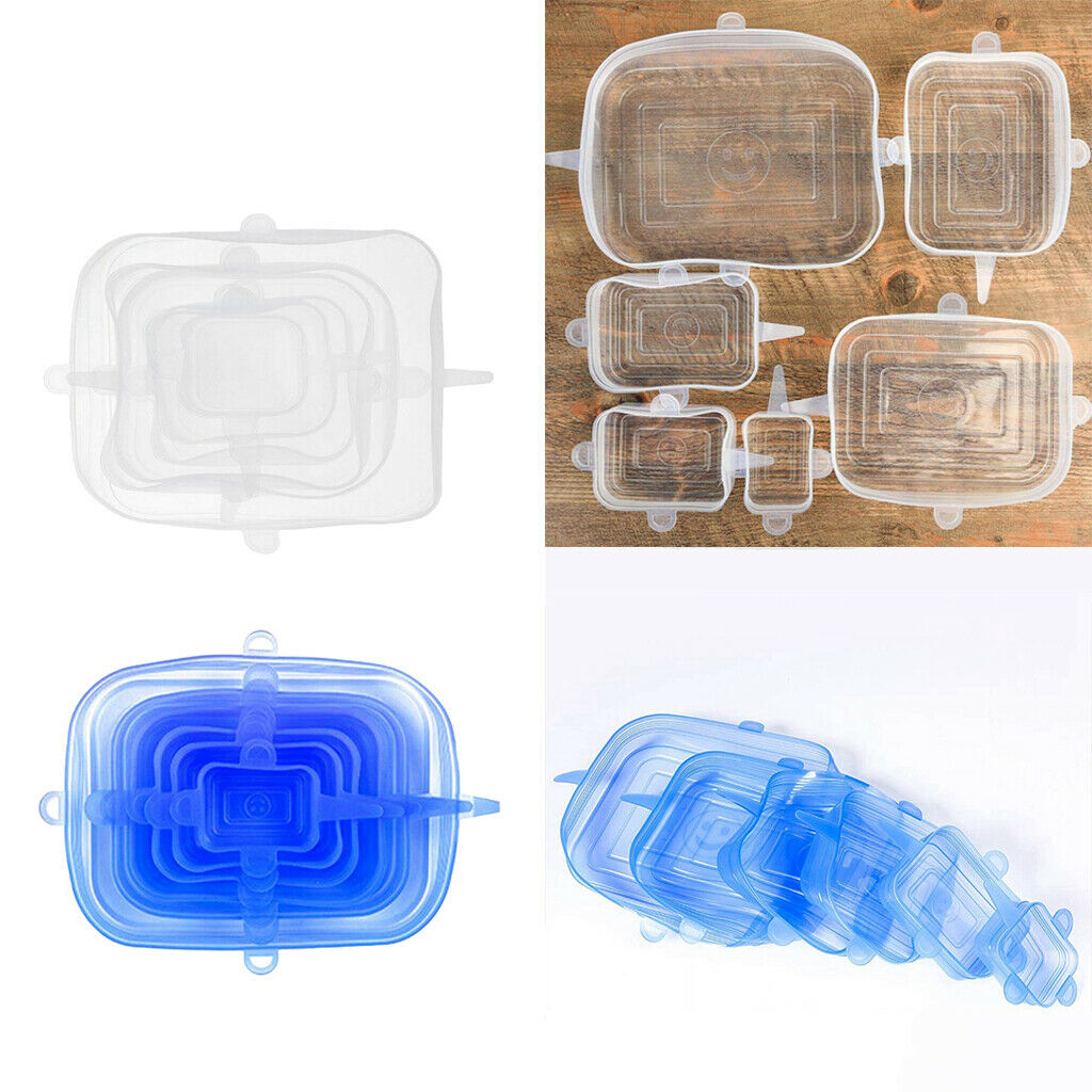 12pcs Silicone Stretch Lids Reusable Kitchen Freezer Safe for Bowls Dishes