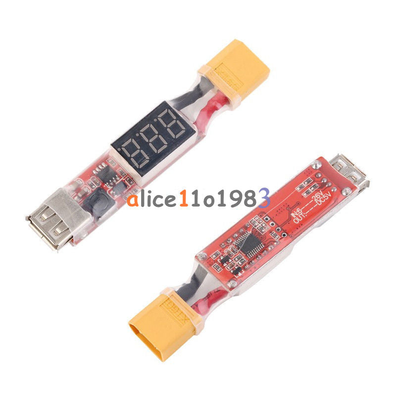 2S-6S Lipo Battery XT60 Plug to USB 5V 2A Charger Converter Adapter for Phone PC