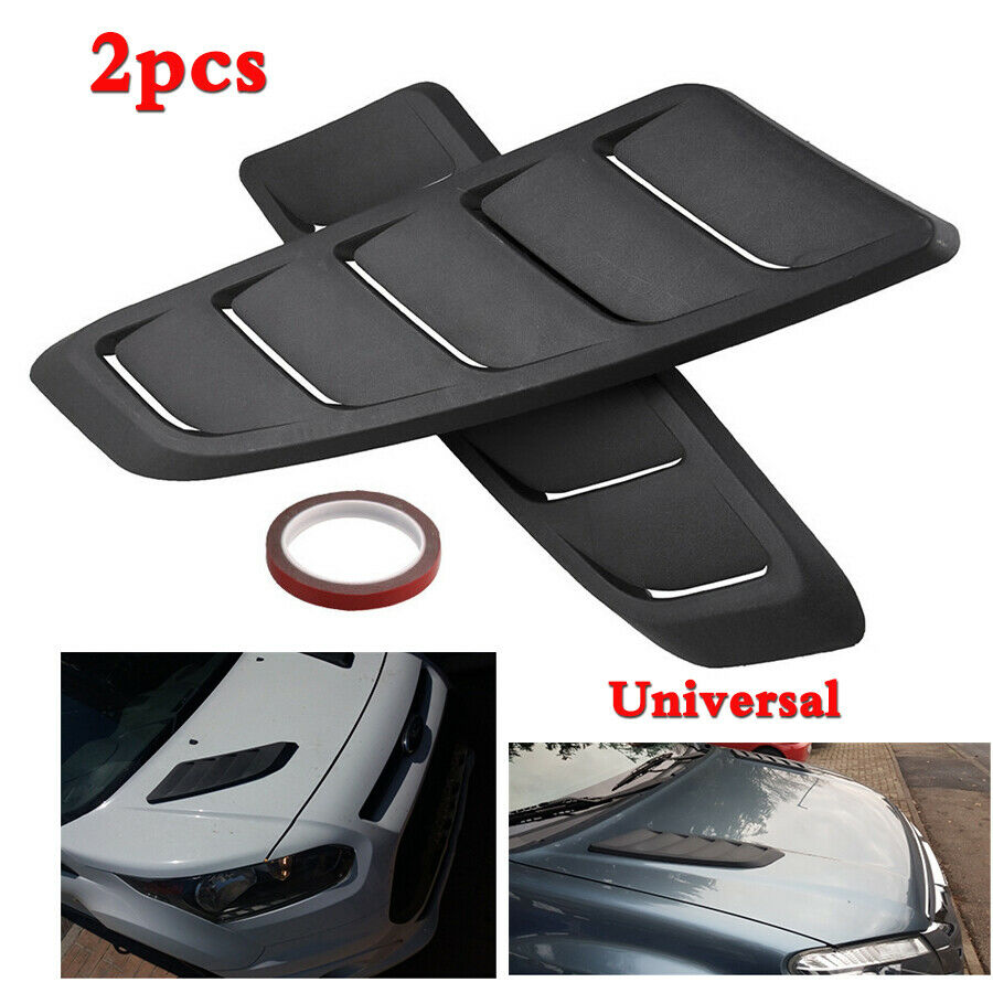 2x Car Air Flow Fender Intake Hood Scoop Vent Bonnet Cover Louvers Panels w/Tape