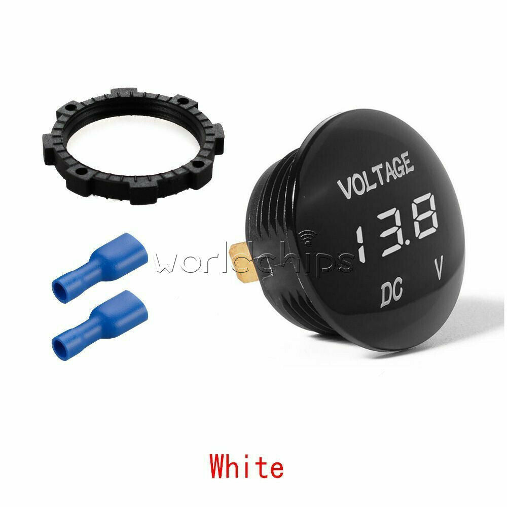 DC 12V-24V White LED Panel Digital Voltage Meter Display Voltmeter for Car