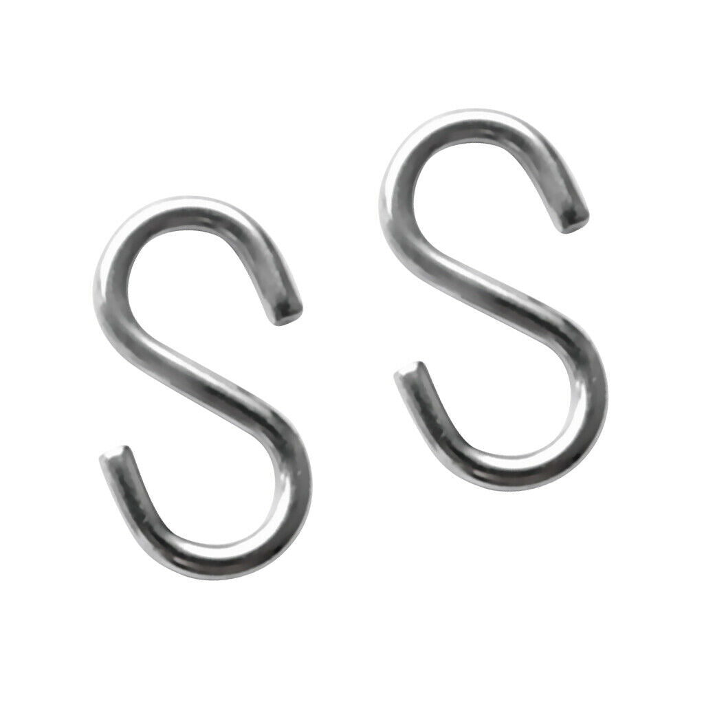 2pcs S Shaped Heavy Duty 316 Stainless Steel Hanging Hooks 40 x 20mm