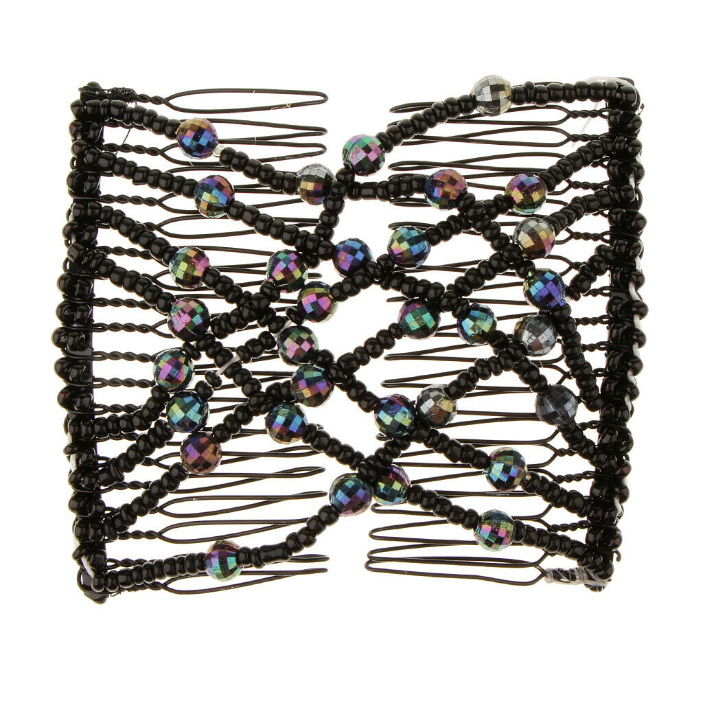 Double Side Stretch Magic Beaded Hair Combs Hair Clips Styling Tool