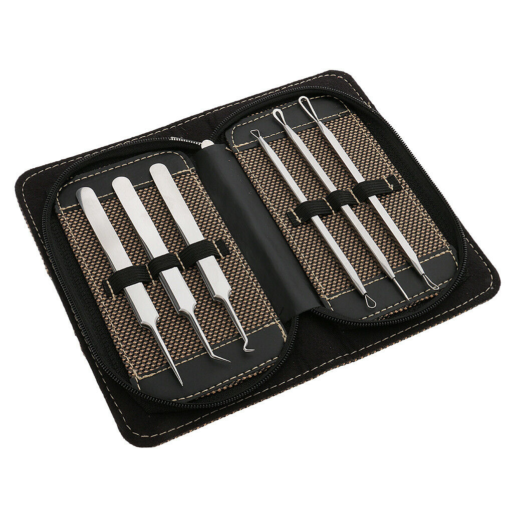 6Pieces Blackhead Whitehead Comedone Acne Remover Tool Kit Face Spot Bemish
