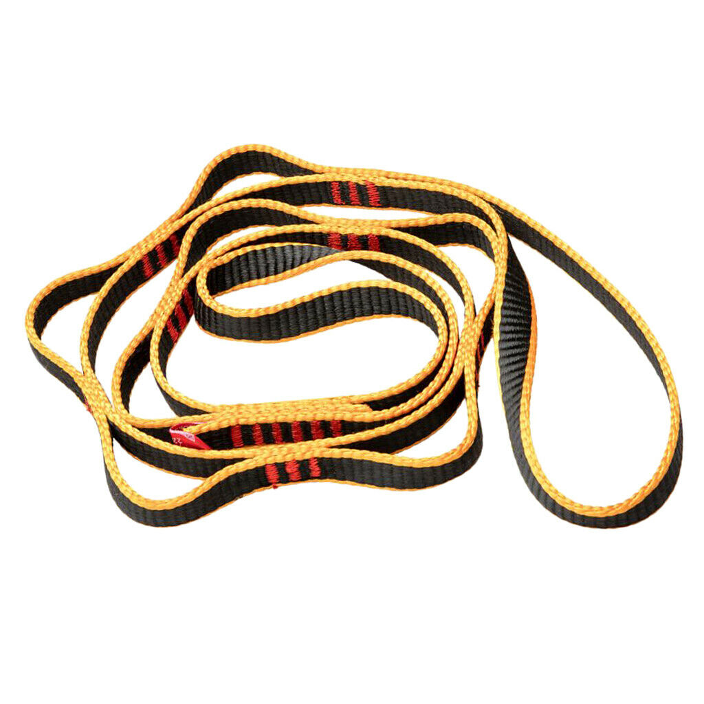 16mm Sewn Loop Daisy Chain Webbing Sling For Rock Climbing Harness Yellow