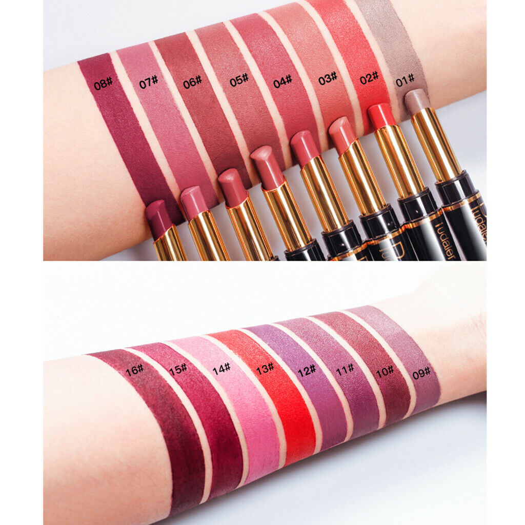 Double Head Long Lasting Waterproof Lipstick Pen Matte Lip Liner Make Up 14