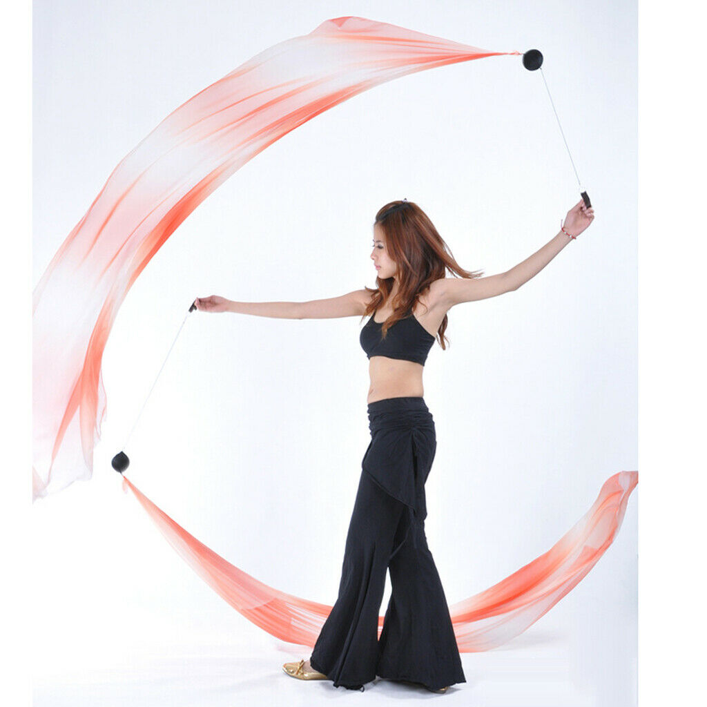 Fairy Belly Dance Gradient Color Thrown Ball Veil Poi Helpers Dancing Props