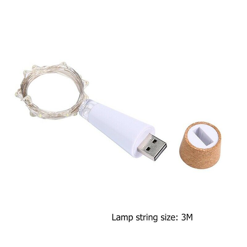 4X(4 St Led Wine Bottle with Cork 20 LED Bottle Lights Battery Cork K2K9)