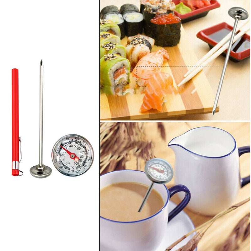 Pocket Stainless Steel Chocolate Milk Foam Instant Read Dial Thermometer Kit