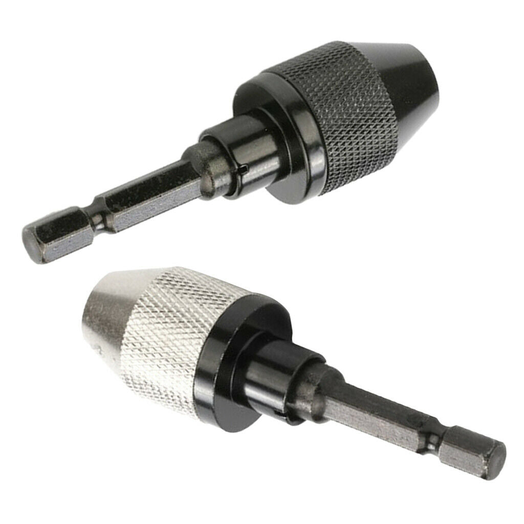 2Pcs 0.3-6.5mm Bit Drill Chuck Adapter Impact Drive Shank Quick Change Holder
